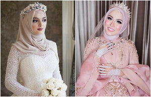 Inspirasi Tampil Cantik Dengan Hiasan Kepala untuk Pengantin Berhijab