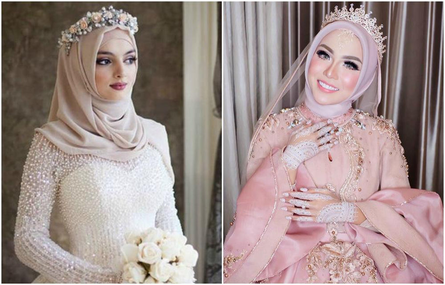 Inspirasi Tampil Cantik Dengan Hiasan Kepala untuk Pengantin Berhijab