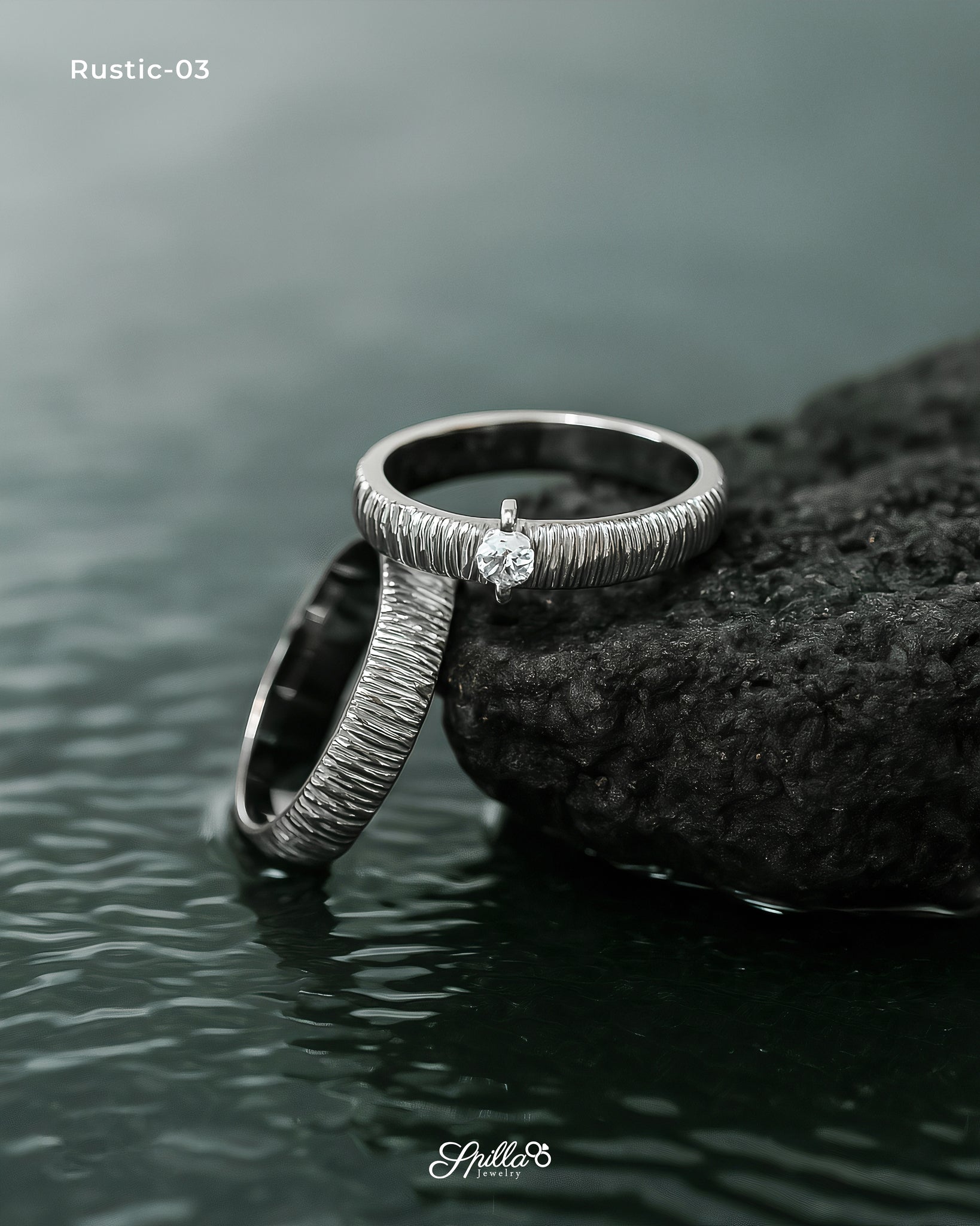 Wedding Ring Rustic-03 Silver – SpillaJewelry